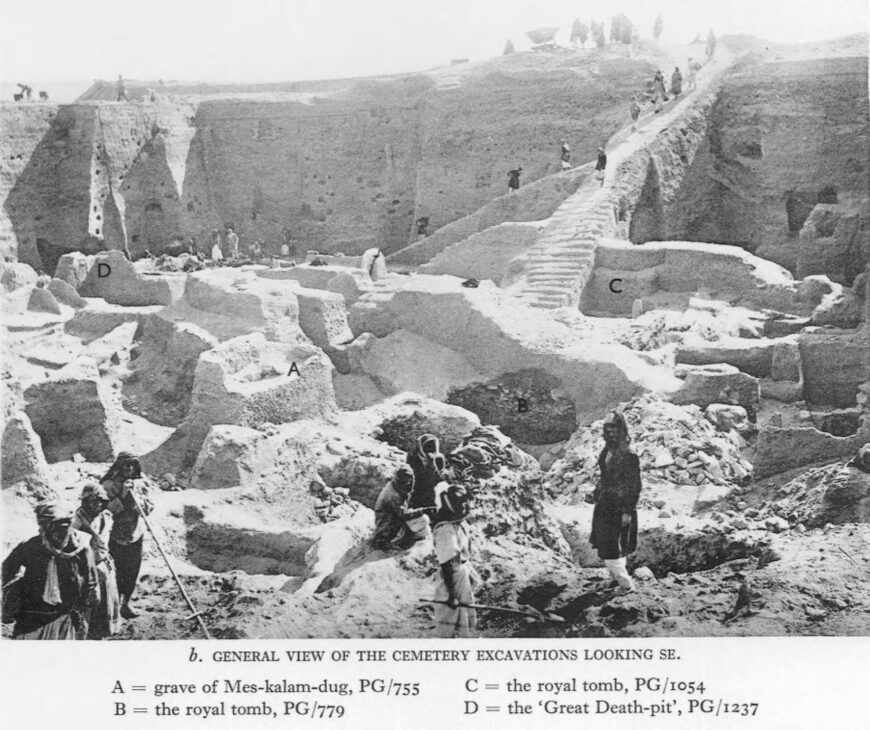 Photograph of Ur Excavations, volume II, The Royal Cemetery, Plates (British Museum, London and The University Museum, Philadelphia, 1934), plate 8 (available via the Internet Archive)