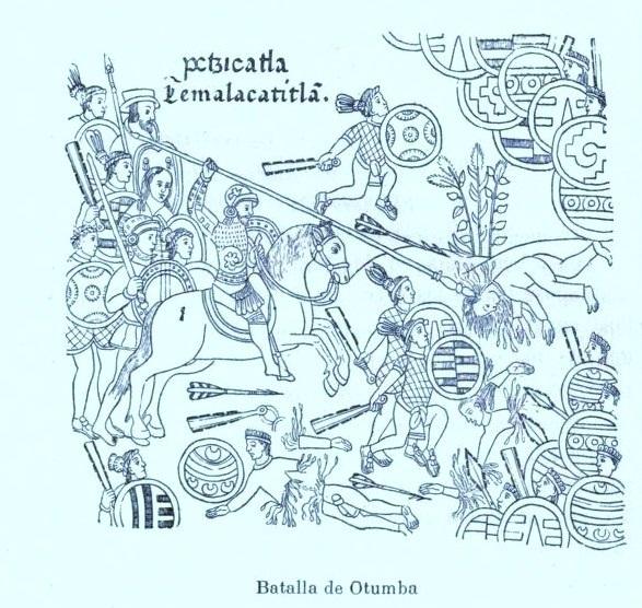 One of the battles during the conquest of Mexico with Spanish and Mexican troops.