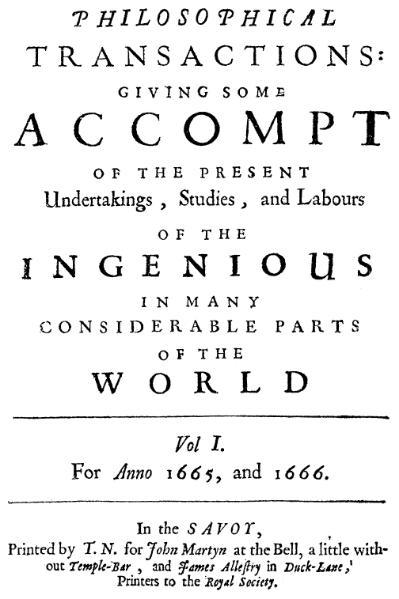 Cover of one of the issues of the Transactions of the Royal Society, bragging of its accomplished members and diverse areas of study.