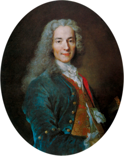 An image of the Enlightenment intellectual Voltiare.