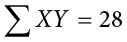 sigma-summation Upper X Upper Y equals 28